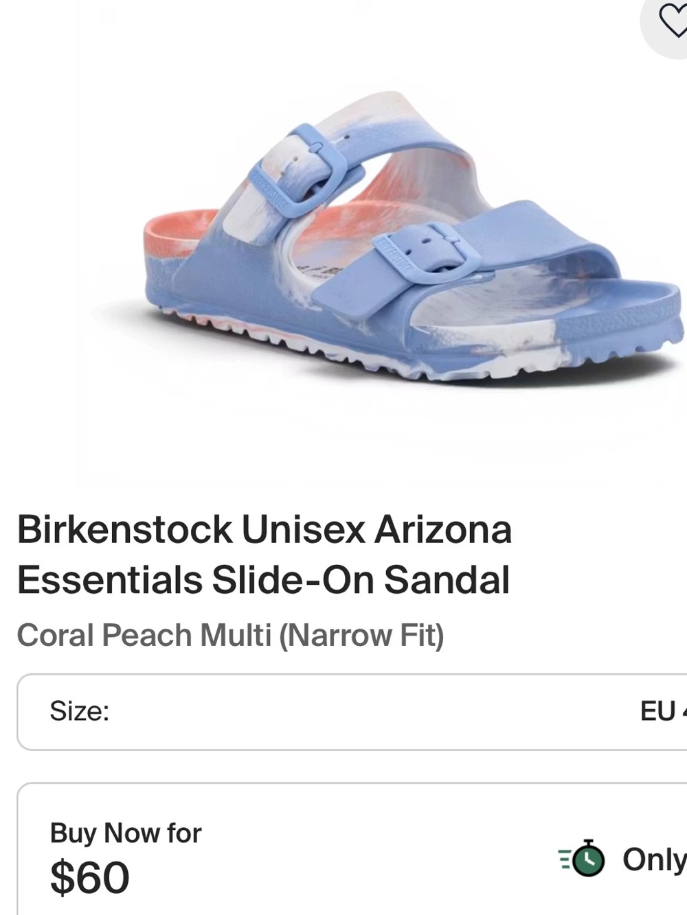 Birkenstock Kids Unisex Arizona Slide Sandal - Light Blue & Coral Peach Multi